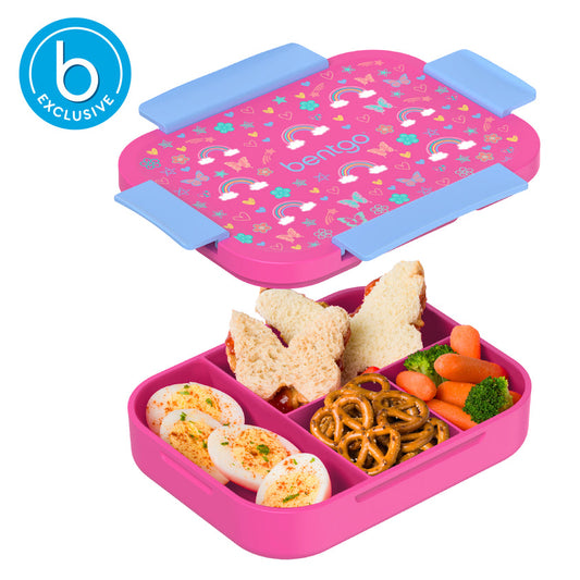 Bentgo Kids Snap & Go Lunch Box Rainbows and Butterflies