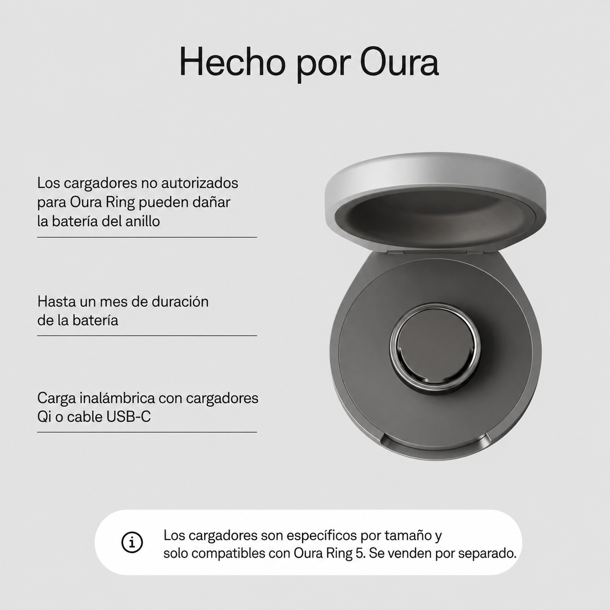 Estuche de carga Oura Ring 5