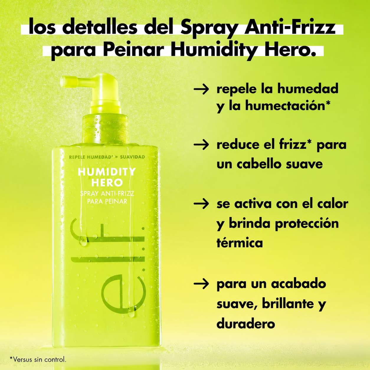 Spray de peinado antiencrespamiento elf Hair Humidity Hero - 198 ml