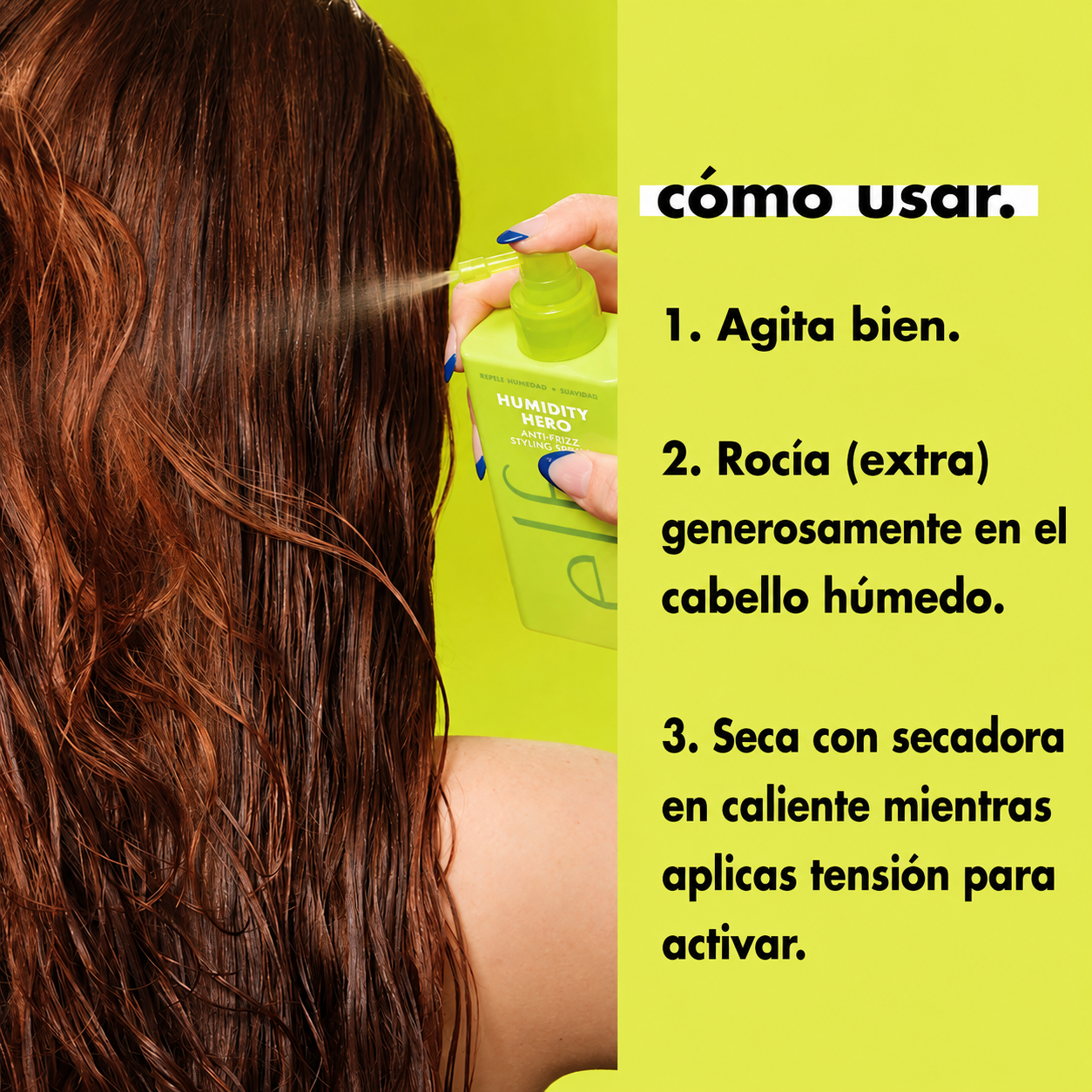 Spray de peinado antiencrespamiento elf Hair Humidity Hero - 198 ml