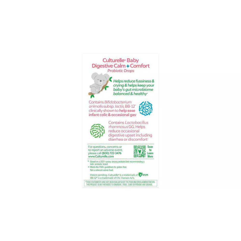 Culturelle Baby Calm + Comfort Probiotic Drops for Colic Reduction for Babies and Infants - 0.29 fl oz