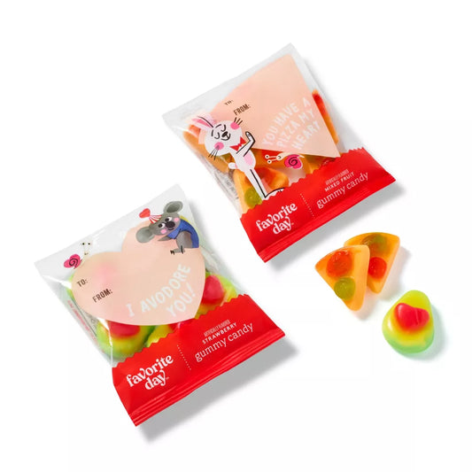 Gomitas de aguacate y pizza para San Valentín