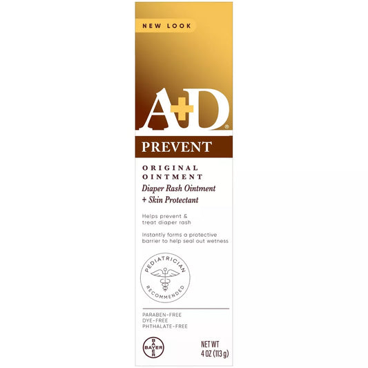 A + D Pomada para dermatitis del pañal para bebés, protector para bebés con vitaminas A y D, 4 oz