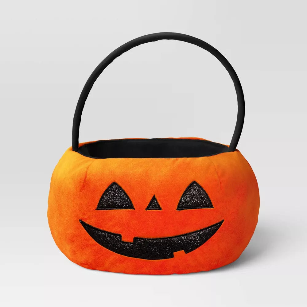 Cesta de calabaza de Halloween para pedir dulces