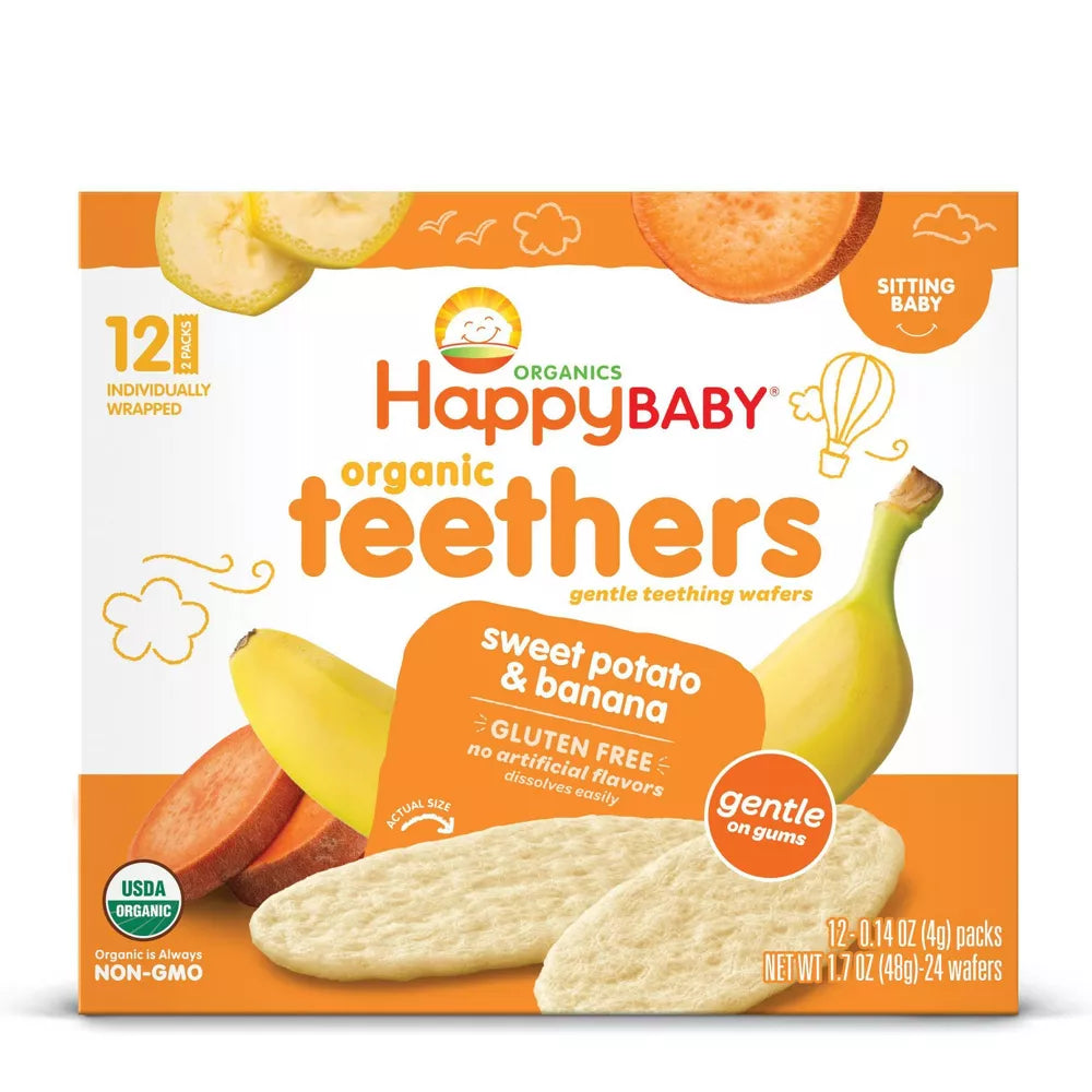 HappyBaby Sweet Potato & Banana Organic Teethers - 12ct/1.7oz