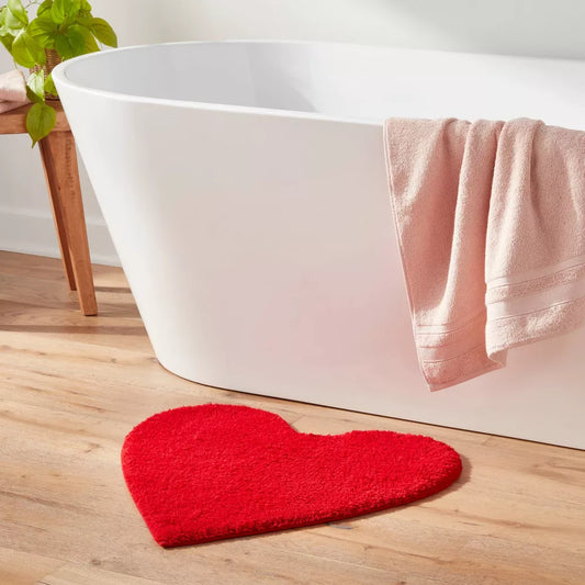 Tapete para  baño forma de corazón