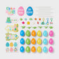 Kit de búsqueda de huevos de Pascua con bolsa de plástico 43 piezas