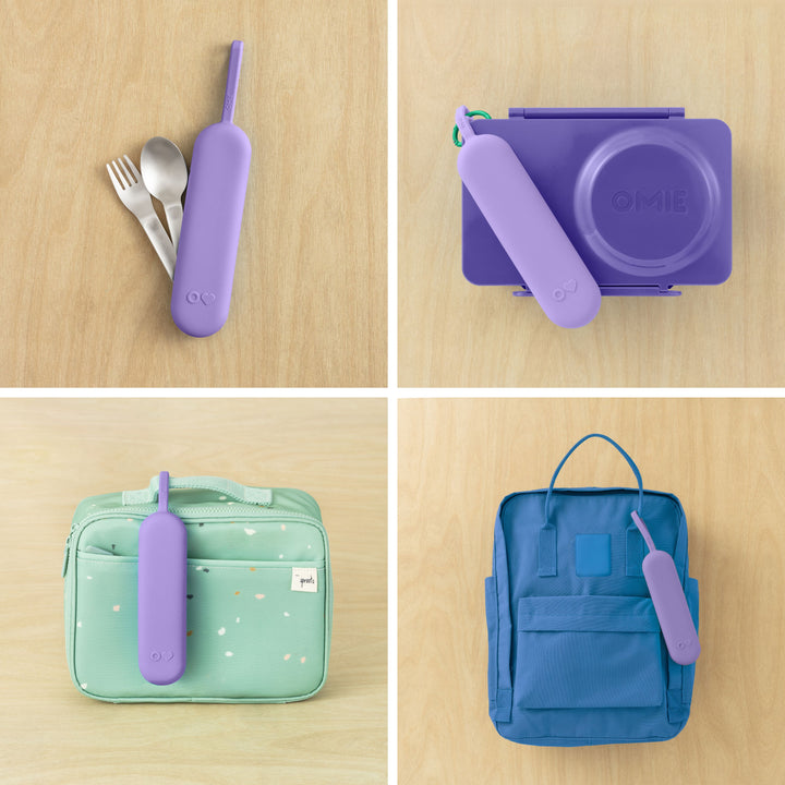 OmieBox UP Pod & Utensil Set Violet