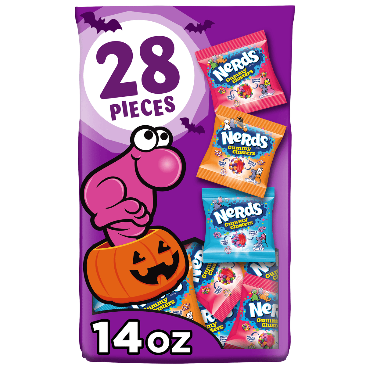 Paquete surtido de gomitas Nerds Gummy Clusters para Halloween