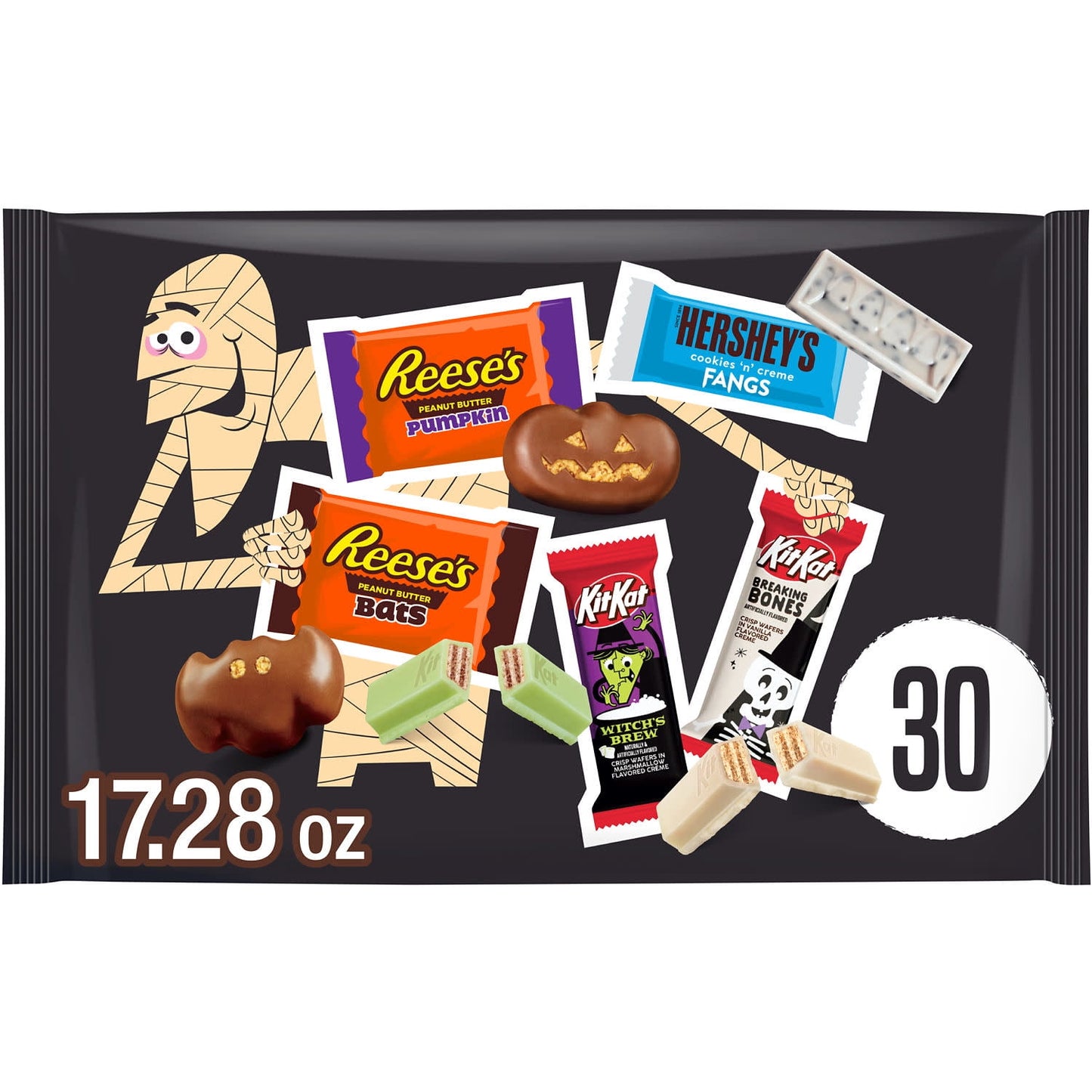 Hershey's Kit Kat Caramelo de Halloween de Tamaño Snack con Sabores Variados, y Reese's