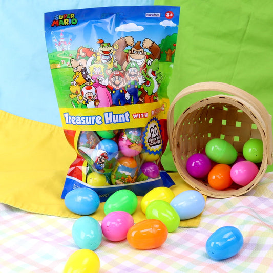 Frankford Súper Mario Pascua Búsqueda Del Tesoro Eggs con Smarties Candy 20 Contar, 3.17oz