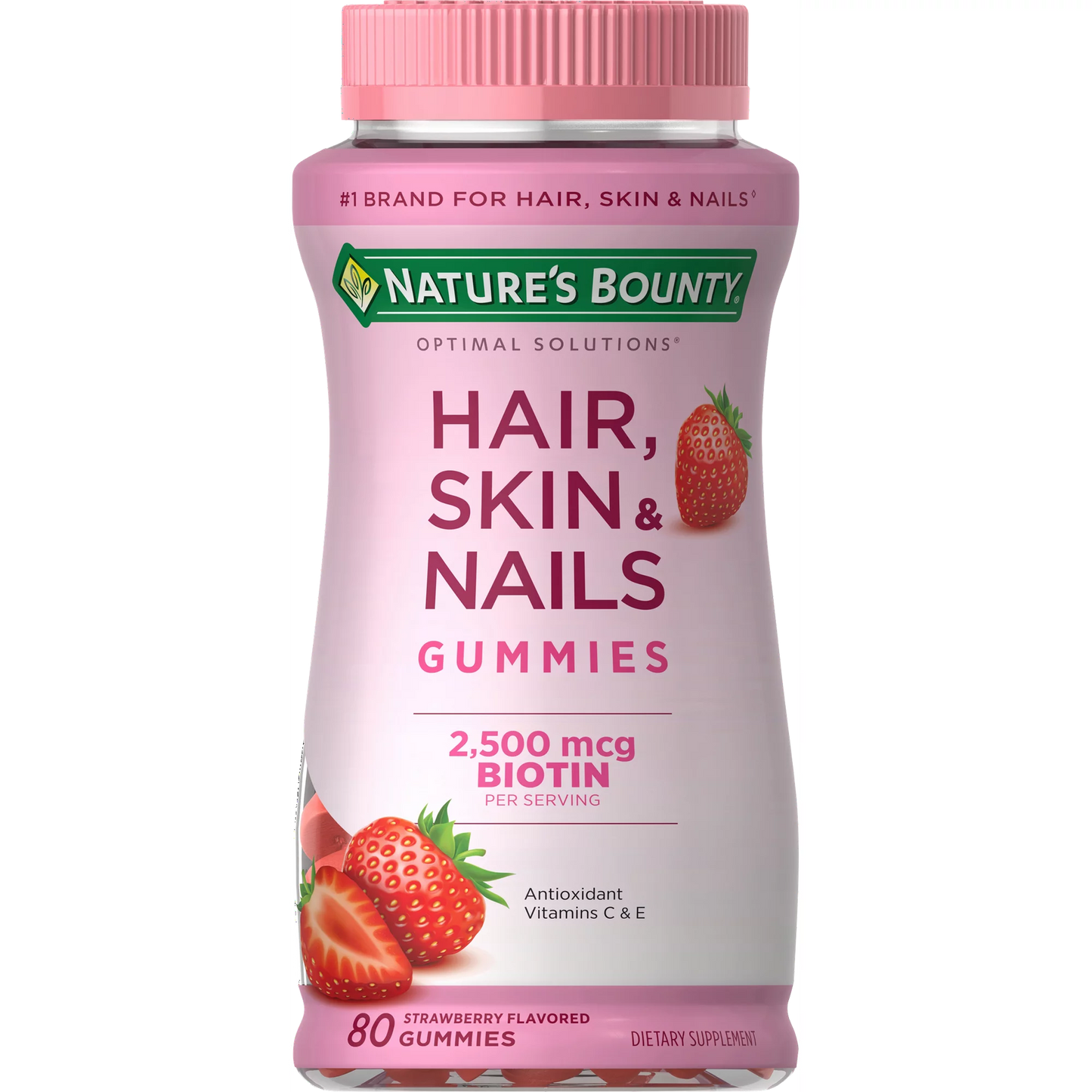 Hair Skin and Nail Vitamins With Biotin, Gummies, 80 Ct