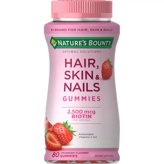 Hair Skin and Nail Vitamins With Biotin, Gummies, 80 Ct