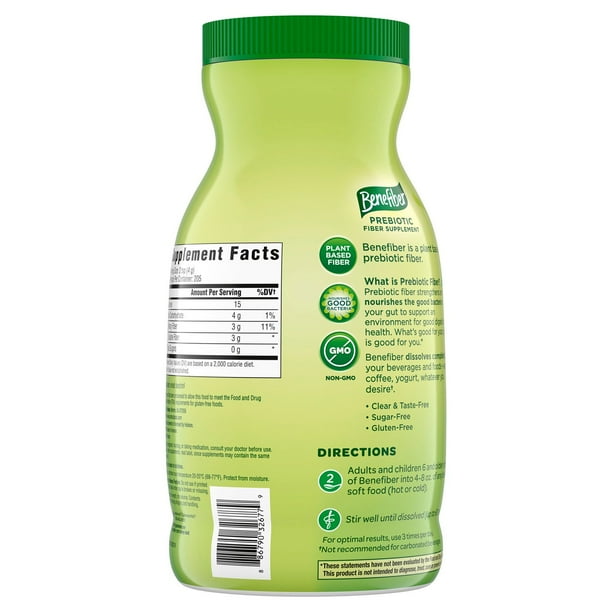 Suplemento diario de fibra prebiótica en polvo