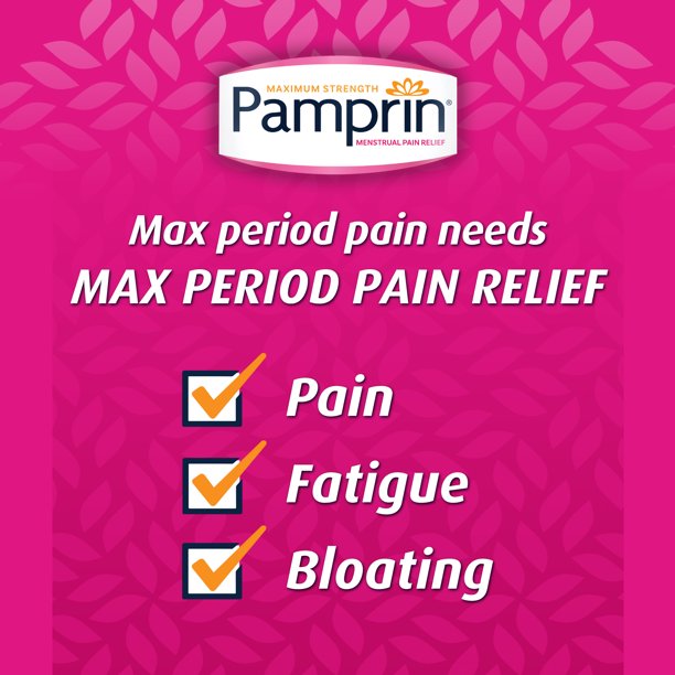 Maximum Strength Max Pain + Energy Formula Menstrual Pain Relief Caplets 24 Ct
