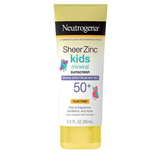Neutrogena Sheer Zinc Kids Mineral Sunscreen Lotion SPF 50+