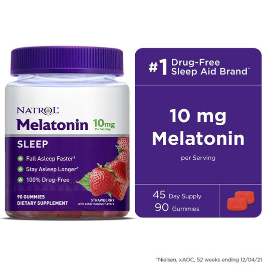 Natrol Melatonin 10mg, Sleep Support, Strawberry Gummies