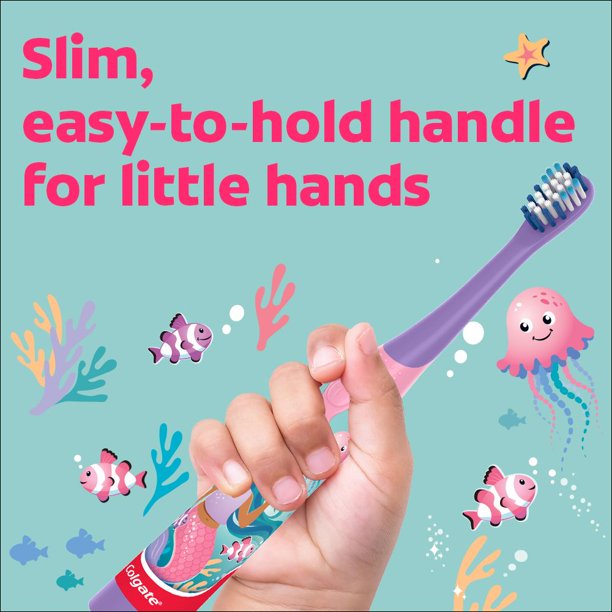 Colgate Kids Battery Toothbrush For Ages 3+, Mermaid