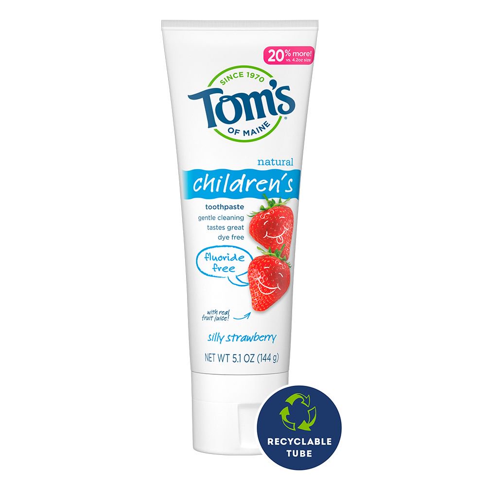 Tom's Of Maine Silly Strawberry Fluoride-Free Children's Natural Toothpaste 5.1 OZ