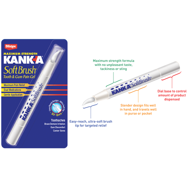 KANKA Maximum Strength Soft Brush Tooth and Gum Pain Gel, 0.07 Oz