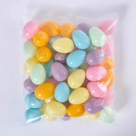 48ct Easter Plastic Eggs Multicolor Pastels