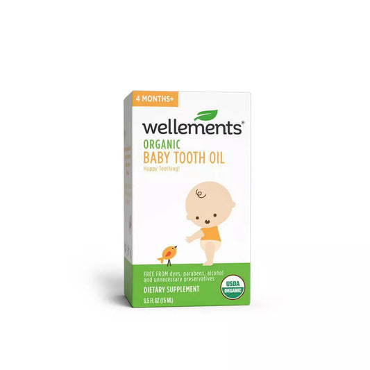 Wellements Aceite orgánico para dientes de bebé - 0.5 fl oz