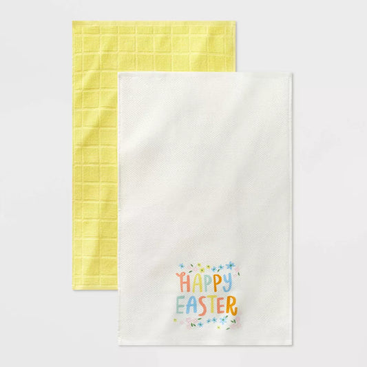 Paquete de 2 paños de cocina de algodón Felices Pascuas