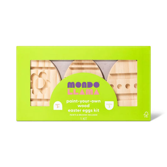 Kit de 6 piezas de huevos de Pascua de madera para pintar