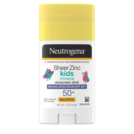 Neutrogena Sheer Zinc Kids Mineral Sunscreen Stick, SPF 50+