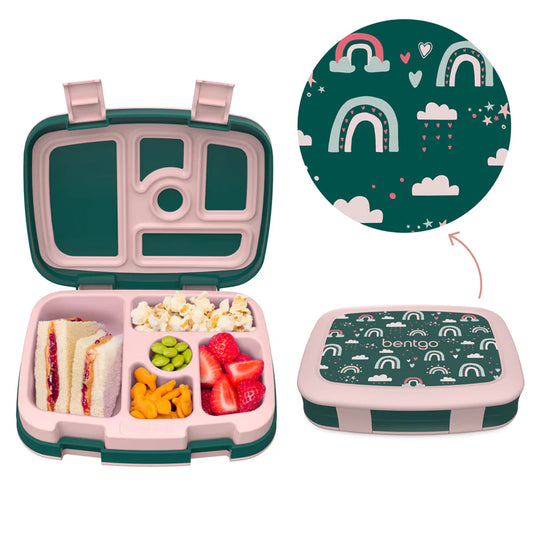 Kids Prints Lunch Box Green Rainbow